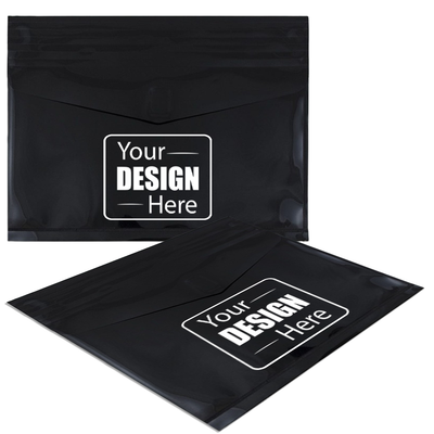 Black Letter Booklet with 2" Expansion Plastic Envelopes (9 3/4 x 13) with Hook and Loop Closure