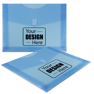 Blue Letter Booklet with 2" Expansion Plastic Envelopes (9 3/4 x 13) with Hook and Loop Closure