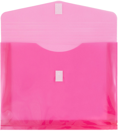 Fuchsia Letter Booklet with 2" Expansion Plastic Envelopes (9 3/4 x 13) with Hook and Loop Closure