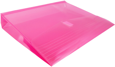 Fuchsia Letter Booklet with 2" Expansion Plastic Envelopes (9 3/4 x 13) with Hook and Loop Closure