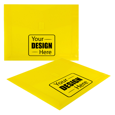 Yellow Letter Booklet with 2" Expansion Plastic Envelopes (9 3/4 x 13) with Hook and Loop Closure