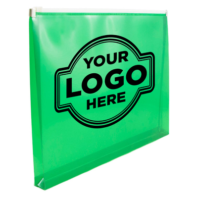Green Letter Booklet Plastic Envelopes (9 3/4 x 13) with Zip Closure