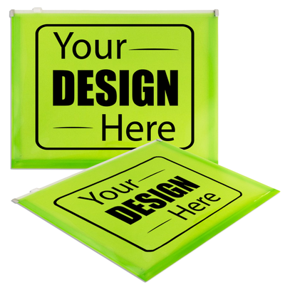 Lime Green Letter Booklet Plastic Envelopes (9 3/4 x 13) with Zip Closure
