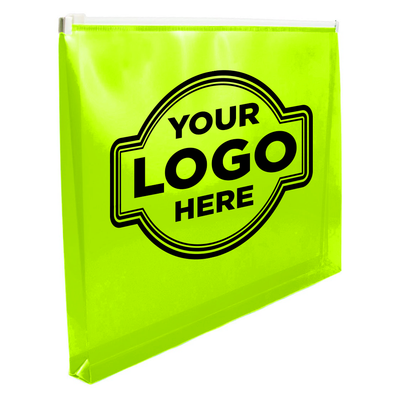 Lime Green Letter Booklet Plastic Envelopes (9 3/4 x 13) with Zip Closure