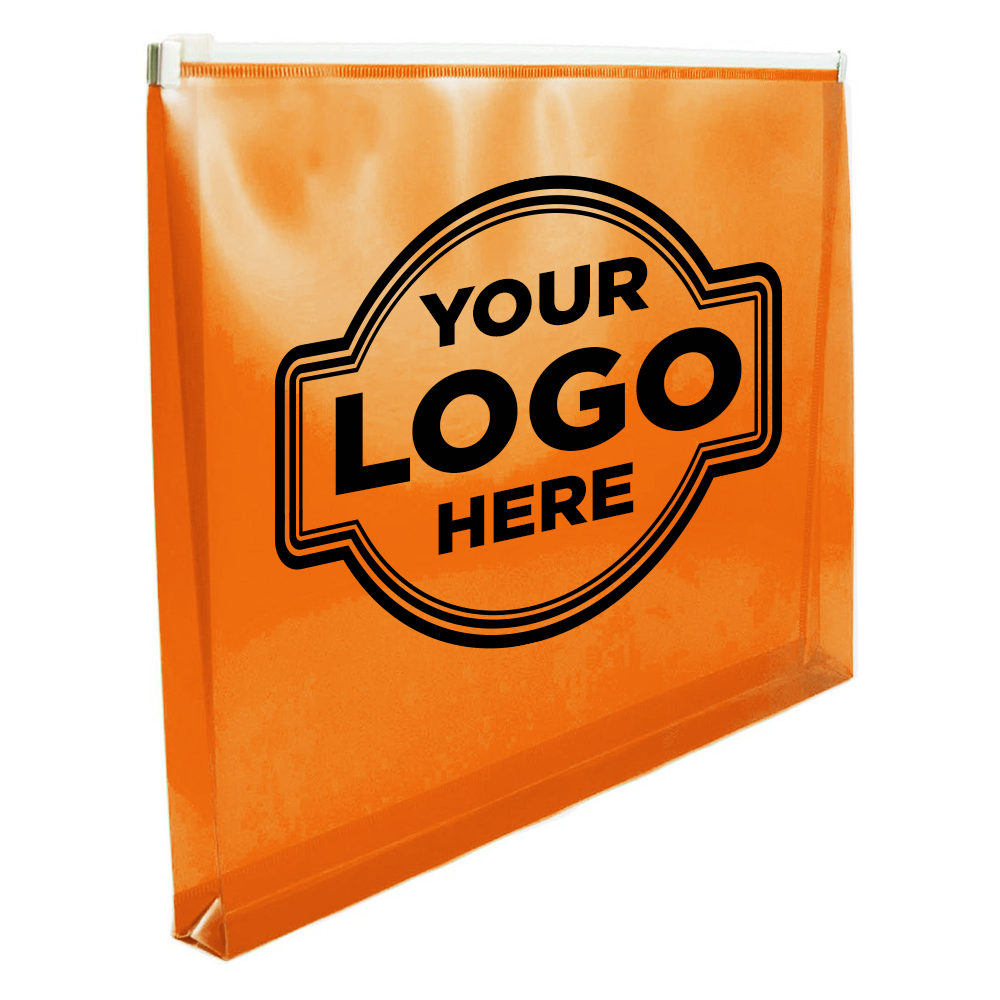 Orange Letter Booklet Plastic Envelopes (9 3/4 x 13) with Zip Closure