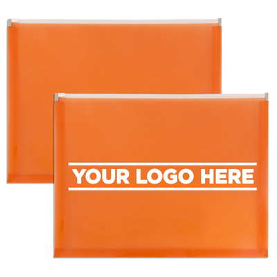 Orange Letter Booklet Plastic Envelopes (9 3/4 x 13) with Zip Closure