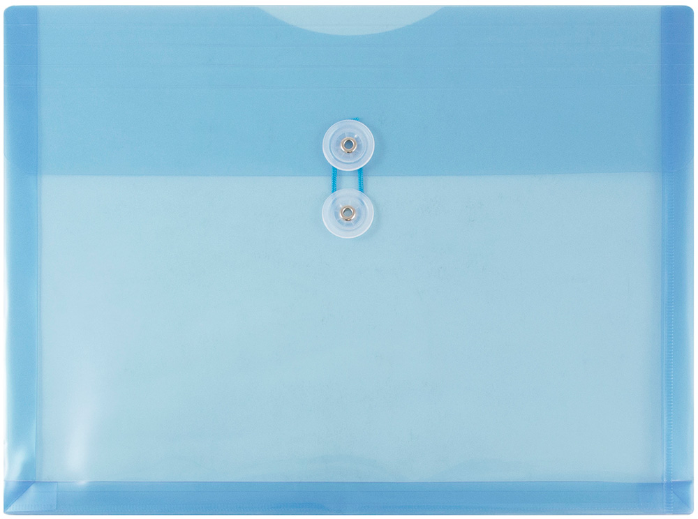 Blue Letter Booklet Plastic Envelopes (9 3/4 x 13) with Button & String