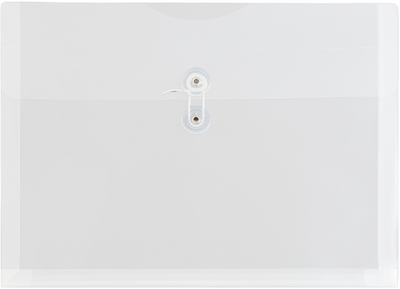 Clear Letter Booklet Plastic Envelopes (9 3/4 x 13) with Button & String