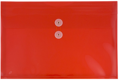 Red Letter Booklet Plastic Envelopes (9 3/4 x 13) with Button & String