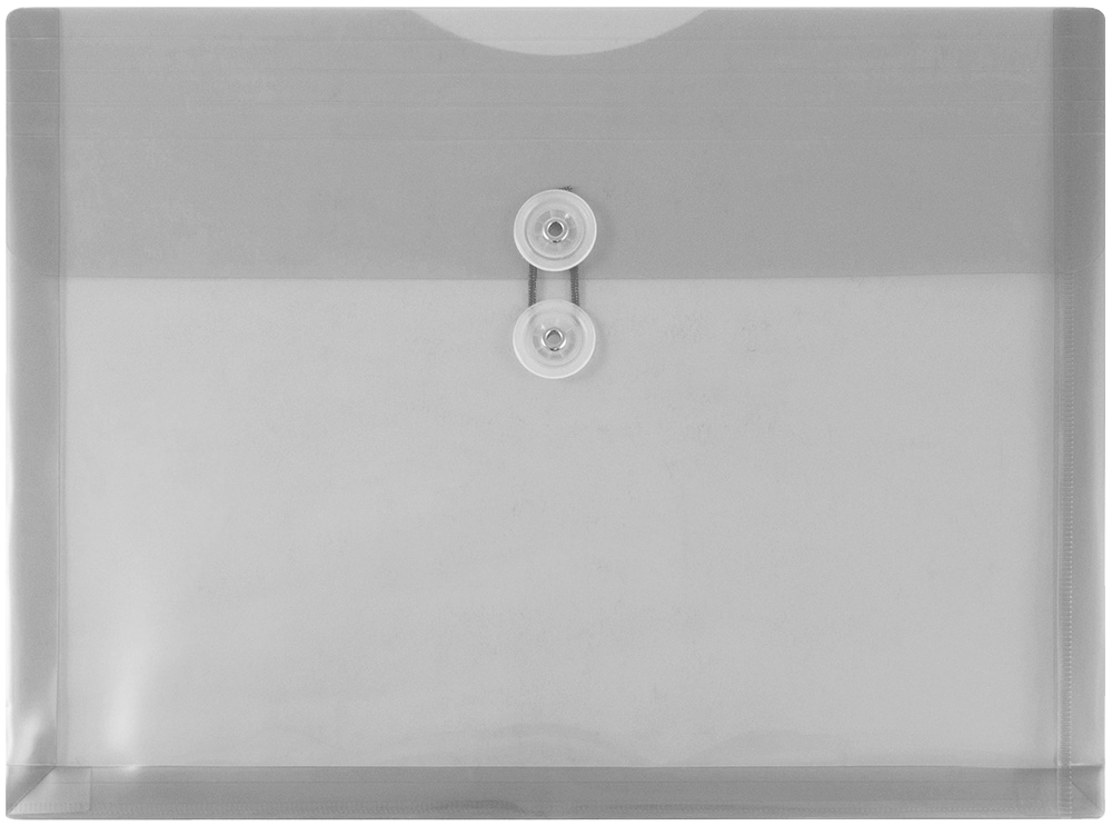 Smoke Gray Letter Booklet Plastic Envelopes (9 3/4 x 13) with Button & String