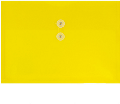 Yellow Letter Booklet Plastic Envelopes (9 3/4 x 13) with Button & String