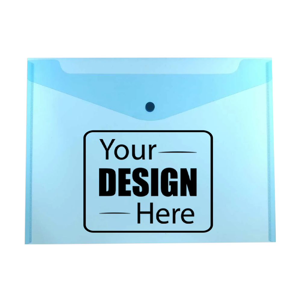 Blue Letter Booklet Plastic Envelopes (9 3/4 x 13) with Snap Closure