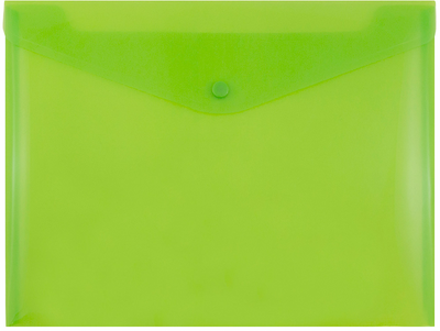 Lime Green Letter Booklet Plastic Envelopes (9 3/4 x 13) with Snap Closure