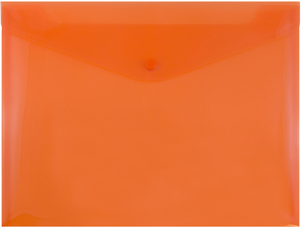 Orange Letter Booklet Plastic Envelopes (9 3/4 x 13) with Snap Closure