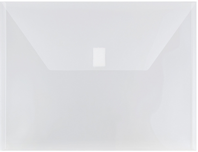 Clear Letter Booklet Plastic Envelopes (9 3/4 x 13) with Hook and Loop Closure