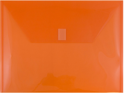 Orange Letter Booklet Plastic Envelopes (9 3/4 x 13) with Hook and Loop Closure