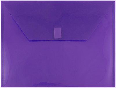 Purple Letter Booklet Plastic Envelopes (9 3/4 x 13) with Hook and Loop Closure