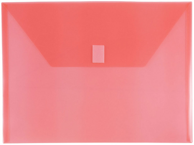 Red Letter Booklet Plastic Envelopes (9 3/4 x 13) with Hook and Loop Closure