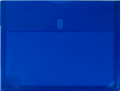 Blue Letter Booklet with 1" Expansion Plastic Envelopes (9 3/4 x 13) with Hook and Loop Closure