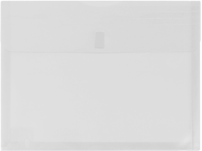 Clear Letter Booklet with 1" Expansion Plastic Envelopes (9 3/4 x 13) with Hook and Loop Closure