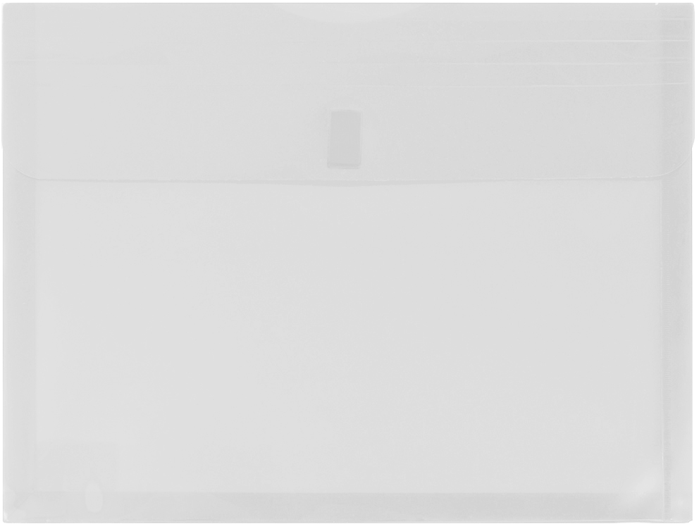 Clear Letter Booklet with 1" Expansion Plastic Envelopes (9 3/4 x 13) with Hook and Loop Closure