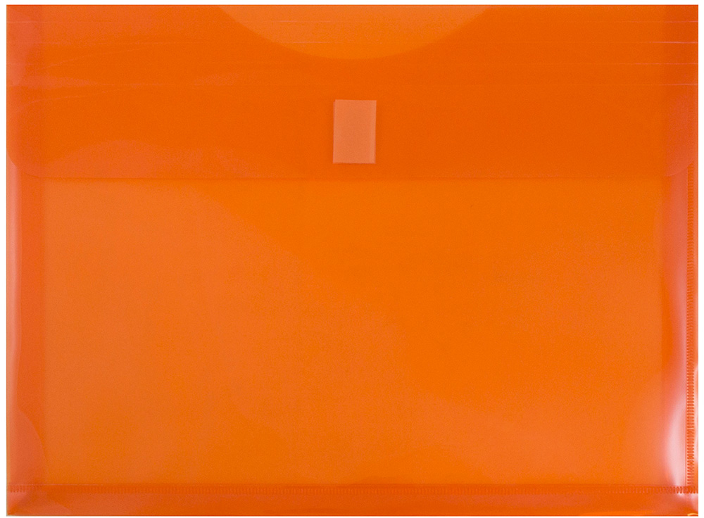 Orange Letter Booklet with 1" Expansion Plastic Envelopes (9 3/4 x 13) with Hook and Loop Closure