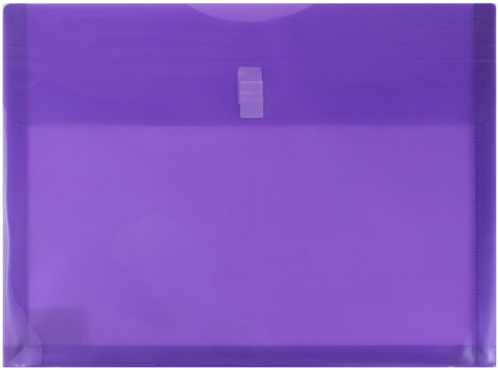 Purple Letter Booklet with 1" Expansion Plastic Envelopes (9 3/4 x 13) with Hook and Loop Closure