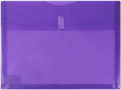 Purple Letter Booklet with 1" Expansion Plastic Envelopes (9 3/4 x 13) with Hook and Loop Closure