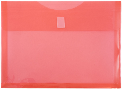 Red Letter Booklet with 1" Expansion Plastic Envelopes (9 3/4 x 13) with Hook and Loop Closure