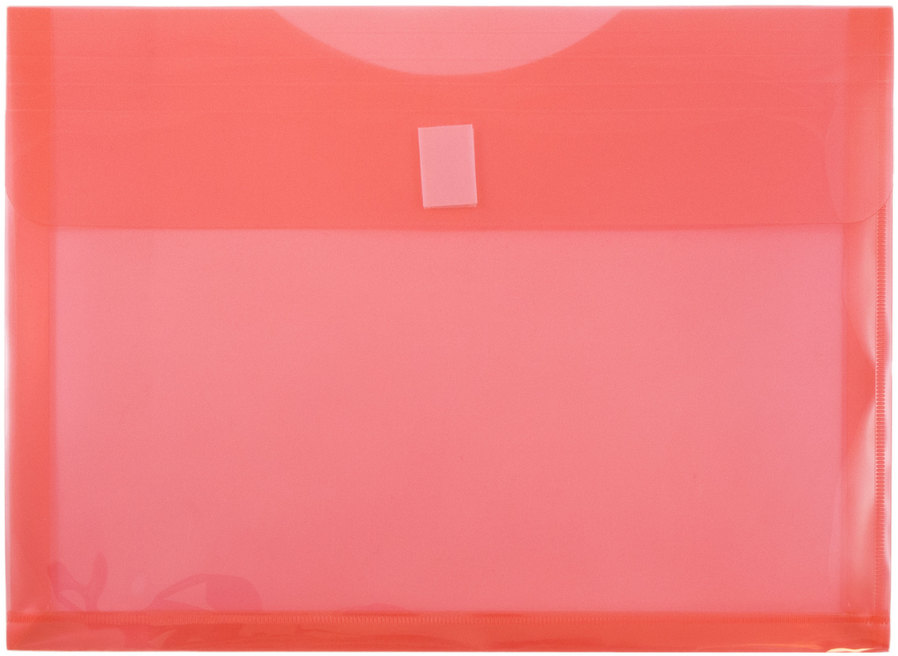 Red Letter Booklet with 1" Expansion Plastic Envelopes (9 3/4 x 13) with Hook and Loop Closure