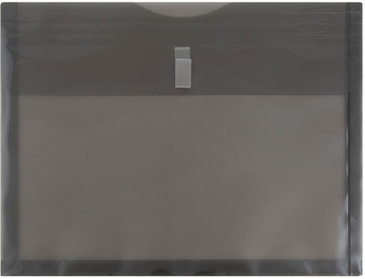 Smoke Gray Letter Booklet with 1" Expansion Plastic Envelopes (9 3/4 x 13) with Hook and Loop Closure