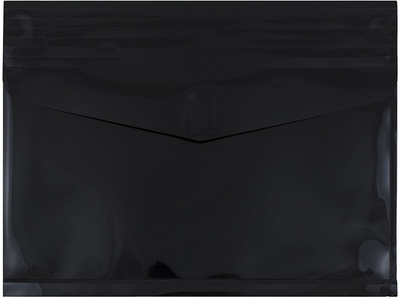Black Letter Booklet with 2" Expansion Plastic Envelopes (9 3/4 x 13) with Hook and Loop Closure