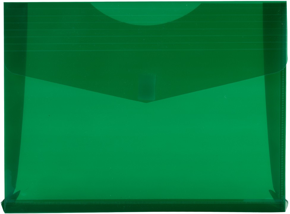 Green Letter Booklet with 2" Expansion Plastic Envelopes (9 3/4 x 13) with Hook and Loop Closure