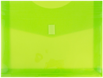 Lime Green Letter Booklet with 2" Expansion Plastic Envelopes (9 3/4 x 13) with Hook and Loop Closure