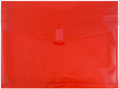 Red Letter Booklet with 2" Expansion Plastic Envelopes (9 3/4 x 13) with Hook and Loop Closure