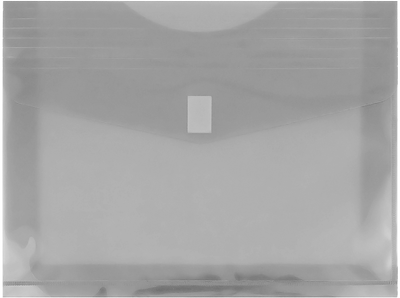 Smoke Gray Letter Booklet with 2" Expansion Plastic Envelopes (9 3/4 x 13) with Hook and Loop Closure