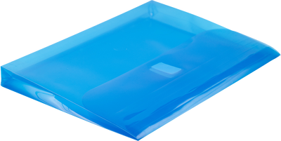 Blue Letter Booklet 3 Hole Punch with 1" Expansion Plastic Envelopes (9 1/2 x 11 1/2) with Hook and Loop Closure