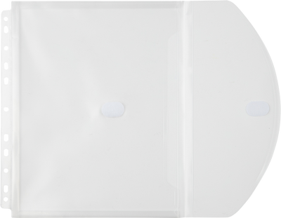 Clear Letter Booklet 3 Hole Punch with 1" Expansion Plastic Envelopes (9 1/2 x 11 1/2) with Hook and Loop Closure