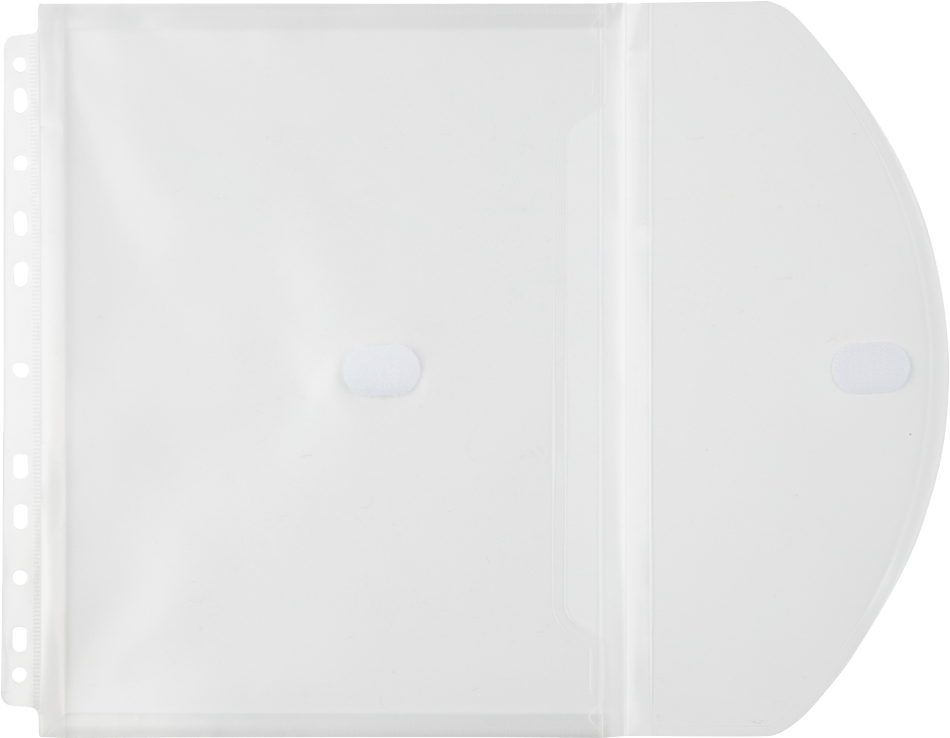 Clear Letter Booklet 3 Hole Punch with 1" Expansion Plastic Envelopes (9 1/2 x 11 1/2) with Hook and Loop Closure