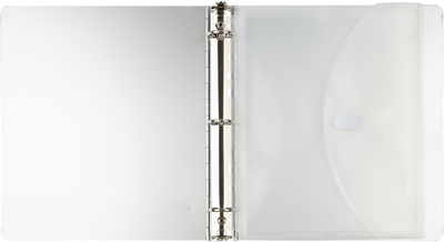 Clear Letter Booklet 3 Hole Punch with 1" Expansion Plastic Envelopes (9 1/2 x 11 1/2) with Hook and Loop Closure
