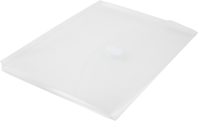 Clear Letter Booklet 3 Hole Punch with 1" Expansion Plastic Envelopes (9 1/2 x 11 1/2) with Hook and Loop Closure