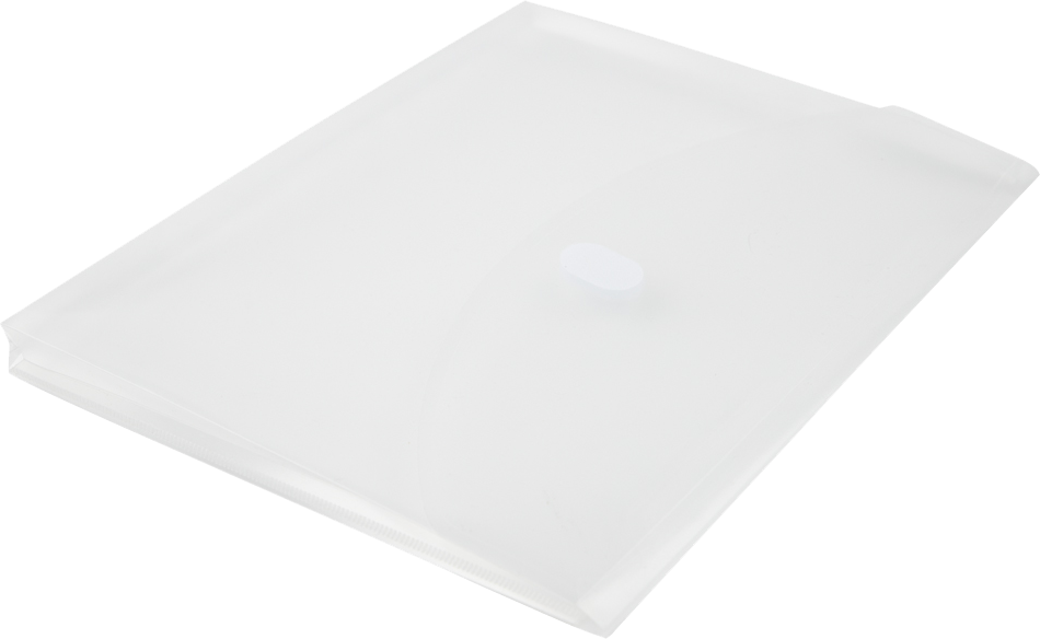 Clear Letter Booklet 3 Hole Punch with 1" Expansion Plastic Envelopes (9 1/2 x 11 1/2) with Hook and Loop Closure