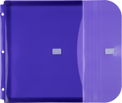 Purple Letter Booklet 3 Hole Punch with 1" Expansion Plastic Envelopes (9 1/2 x 11 1/2) with Hook and Loop Closure