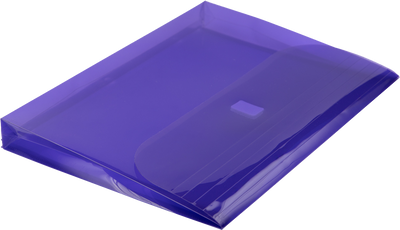 Purple Letter Booklet 3 Hole Punch with 1" Expansion Plastic Envelopes (9 1/2 x 11 1/2) with Hook and Loop Closure
