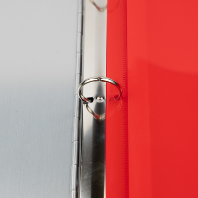 Red Letter Booklet 3 Hole Punch with 1" Expansion Plastic Envelopes (9 1/2 x 11 1/2) with Hook and Loop Closure