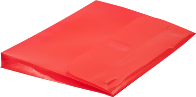Red Letter Booklet 3 Hole Punch with 1" Expansion Plastic Envelopes (9 1/2 x 11 1/2) with Hook and Loop Closure