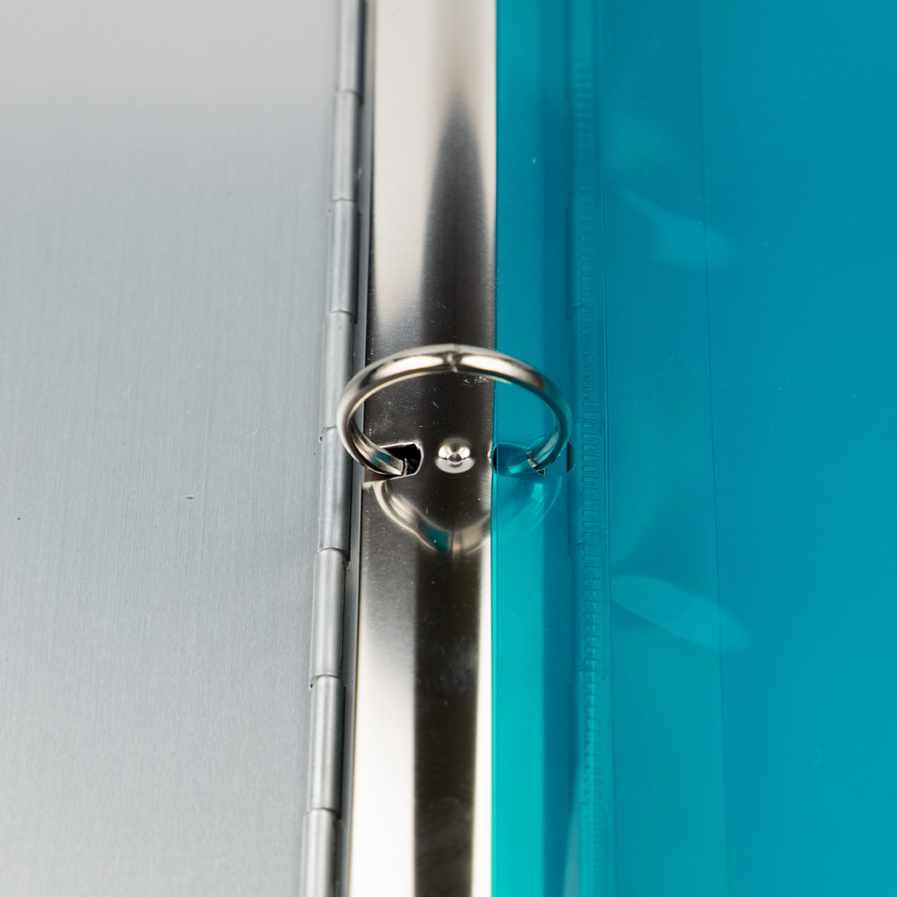 Teal Blue Letter Booklet 3 Hole Punch with 1" Expansion Plastic Envelopes (9 1/2 x 11 1/2) with Hook and Loop Closure