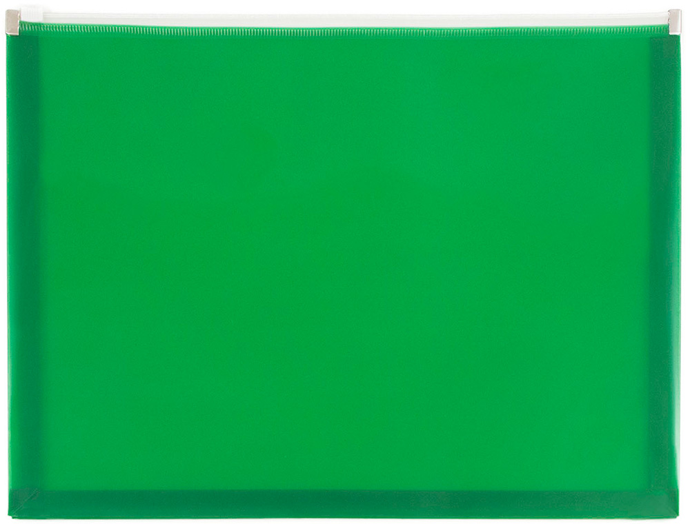 Green Letter Booklet Plastic Envelopes (9 3/4 x 13) with Zip Closure