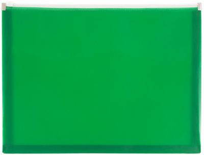 Green Letter Booklet Plastic Envelopes (9 3/4 x 13) with Zip Closure