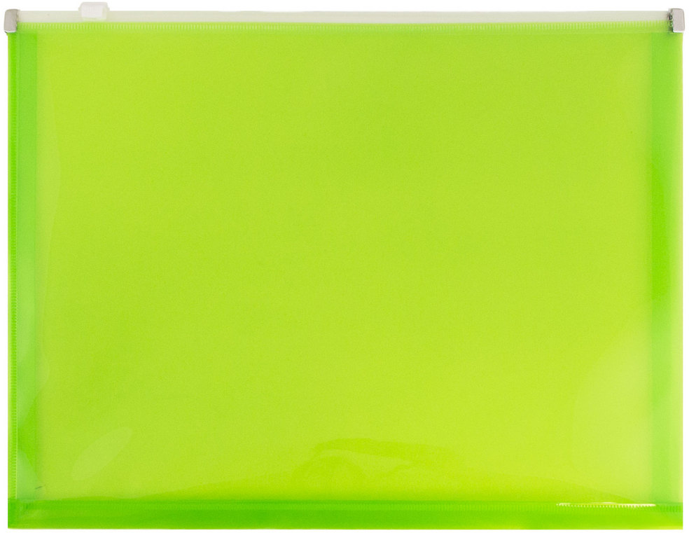 Lime Green Letter Booklet Plastic Envelopes (9 3/4 x 13) with Zip Closure